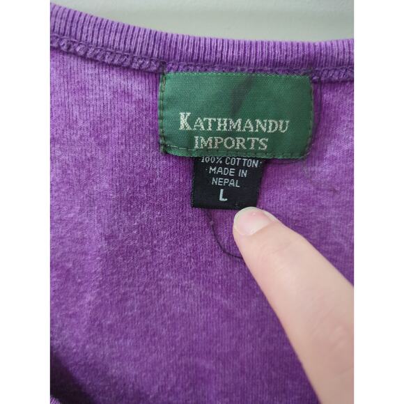 Kathmandu Imports Purple Embroidered Boho Mini Dress - Picture 3 of 4